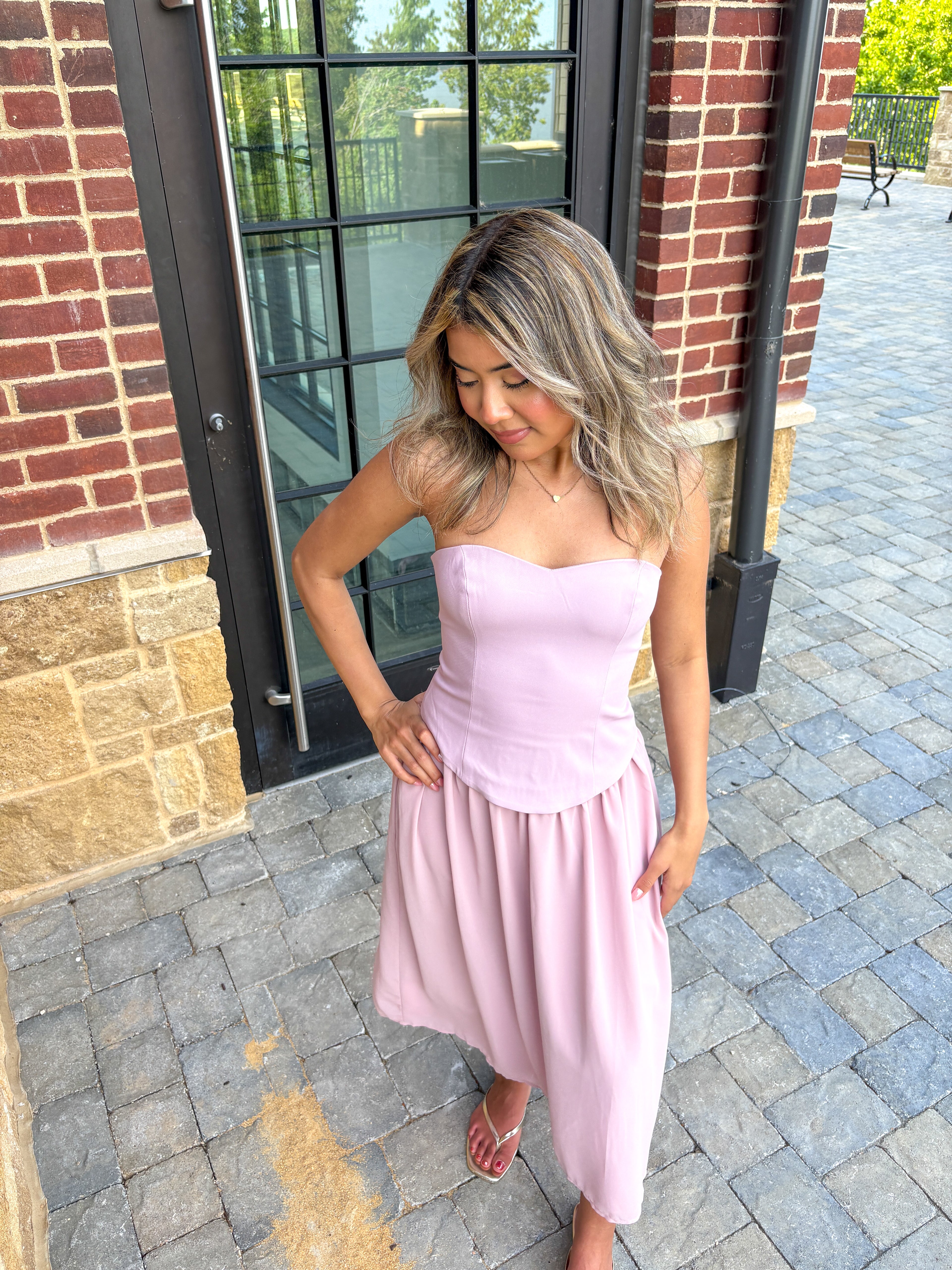 Sonrisa Strapless Midi Dress